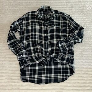 Polo Ralph Lauren Boyfriend Fit Plaid Button Down Shirt Women's Size 12 0567